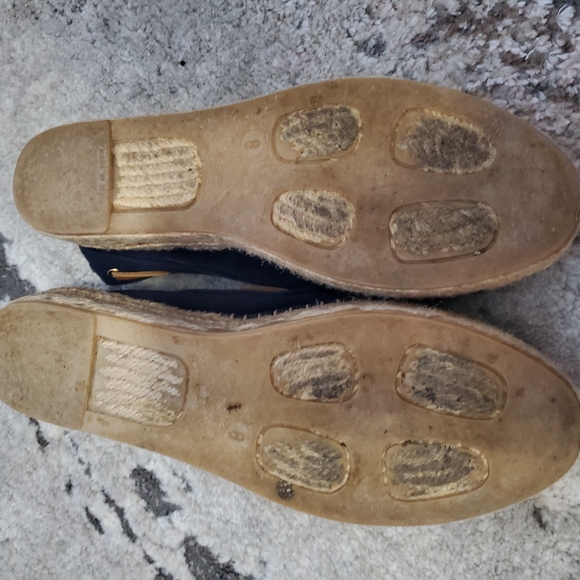 Womens Navy Canvas Loafers - Picture 3 of 5